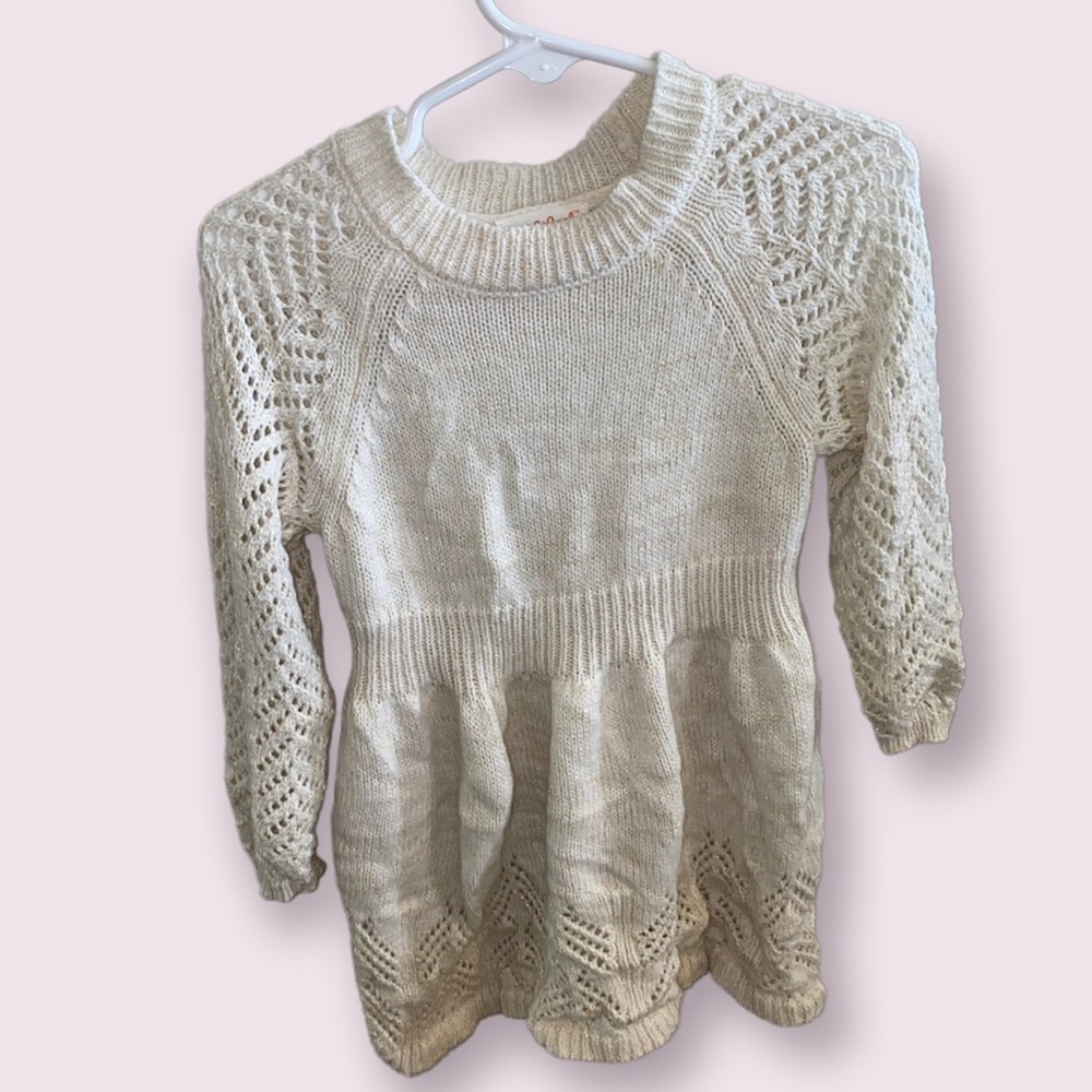 Champagne colored sweater dress